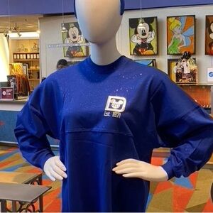 Disney Walt World Spirit Glitter Jersey Royal Blue, XL, NWT